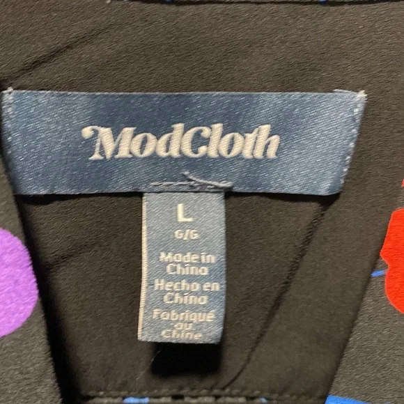 NEW ModCloth Cherry Print Bow Top Size Large Retro NWT - Picture 3 of 11